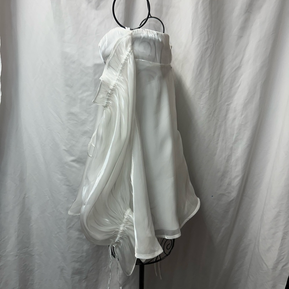 Alamour the label Celine white off the shoulder babydoll mini dress size S - Picture 5 of 8